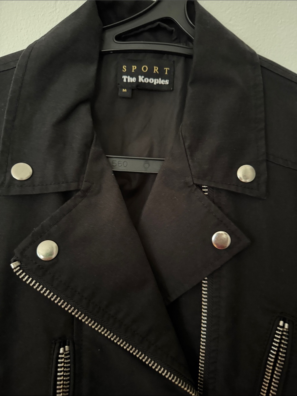 The Kooples Black Bomber Jacket with Silver Hardware